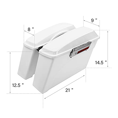 Motorcycle Saddlebags Hard Saddle Bags For Harley Touring 1993 (White / Standard)