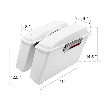 Motorcycle Saddlebags Hard Saddle Bags For Harley Touring 1993 (White / Standard)