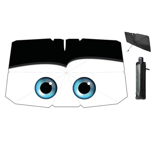 Windshield Sun Shade Umbrella for Car Front Window Sun Visor for Windshield Car Summer Accessories Protect Interior from UV Rays & Heat for Sedan (Eyes)