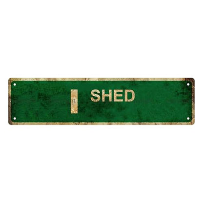 I SHED SPACE Metal Tin Street Sign Bar Cafe Garage Cave Home Room Wall Bathroom Farmhouse Garden Porch Patio Decor (I)