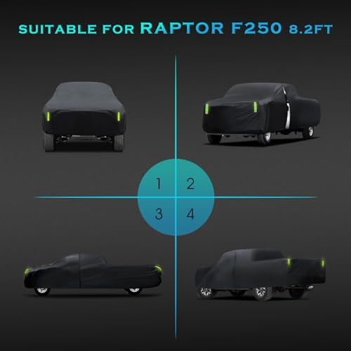 Truck Car Cover Waterproof All Weather Full Outdoor Pickup Cover Rain UV Protection (T5 Fit Truck Length 251 to 266 inch)