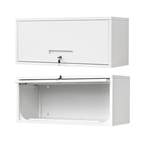 Metal Wall Storage Cabinet with Up (13.8"H / White)