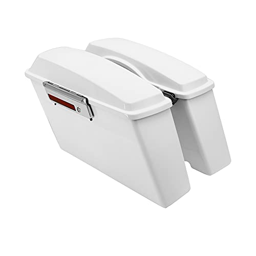 White Hard Saddlebags Fit for Harley Touring Road Glide King Street Glide Electra Glide 1994 (White / For 1994-2013)