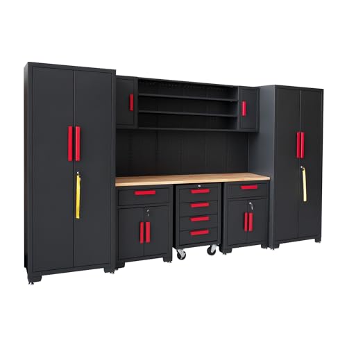 Garage Cabinet Storage System (Black-9pcs)