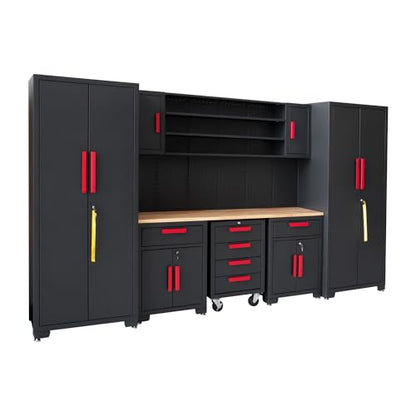 Garage Cabinet Storage System (Black-9pcs)