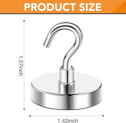 Magnetic Hooks 20pcs 170lbs Cruise Essentials 2026 Magnet Hook (Silver / 1.42in)