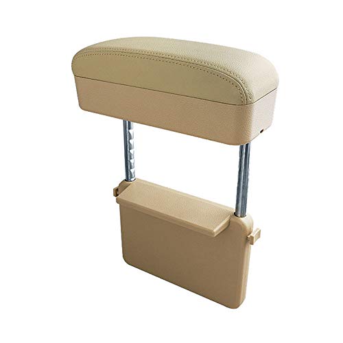 Car Armrest Box Adjustable Pad Refit Car Central Lift Armres Storage Organizer Box Arm Rest (Beige)