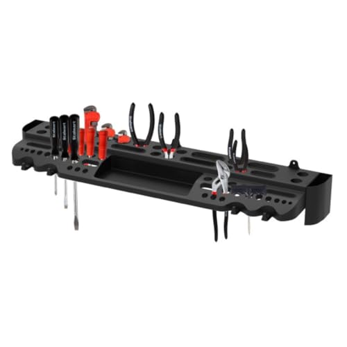 Wall Mount Hand Tool Organizer with 61 Holes and 4 Hooks