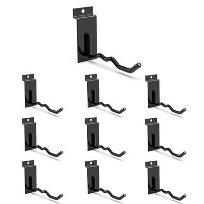 Wave Slatwall Hooks (Black / 5"x10)