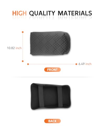 for 2025 2026 Volkswagen Tiguan Center Console Cover Armrest Box Cover for VW Tiguan (Tiguan Thickened Black Leather Square)