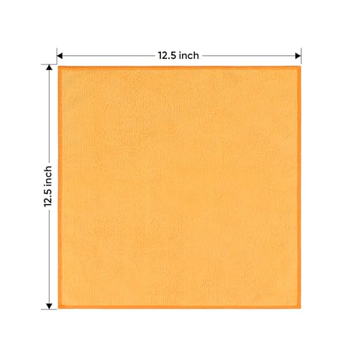 Yellow Microfiber Cleaning Cloths 12 Pack (Yellow / 12.5 x 12.5 Inch)