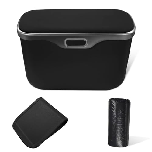 Car Trash Can with Lid (Black)