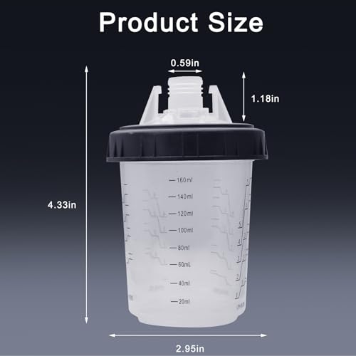 Disposable Paint Sprayer Mixing Cup for Automotive Paint Gun (6 Ounce Kit)