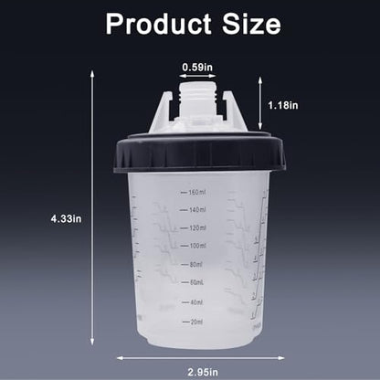 Disposable Paint Sprayer Mixing Cup for Automotive Paint Gun (6 Ounce Kit)