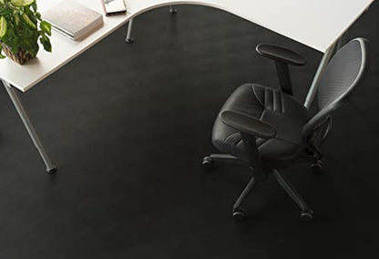 Seamless Sheet Vinyl Shed Flooring Cover with Bonded Fibrous Backing (8' x 10' / Midnight Black)
