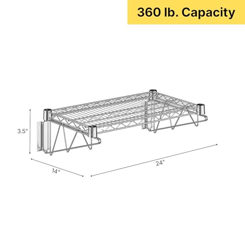 14" x 24" Chrome Wire Wall Mount Shelf (Chrome / 14" x 24")