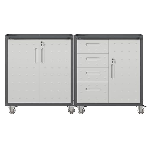 Garage Tool Cabinet Set (Black & Grey)