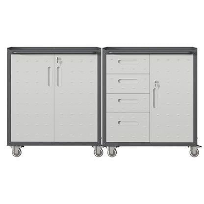 Garage Tool Cabinet Set (Black & Grey)