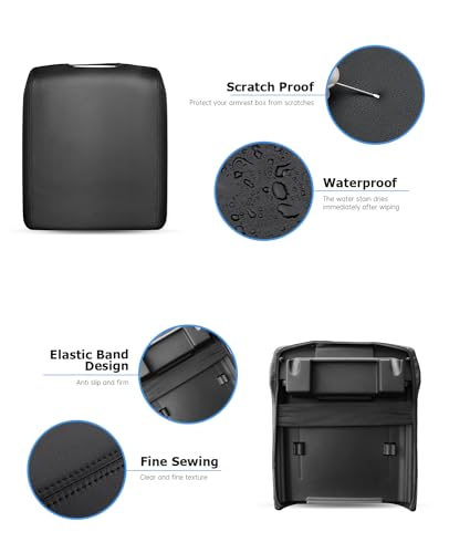 Center Console Cover for Ford F150 Accessories 2015 (black stitches / 2015-2020)
