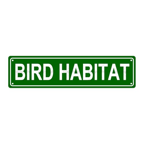 BIRD HABITAT SPACE Metal Tin Street Sign Bar Cafe Garage Cave Home Room Wall Bathroom Farmhouse Garden Porch Patio Decor (BIRD HABITAT)