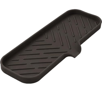 Silicone Soap Dish with Drain Spout (Coffee / L(12"×4"))