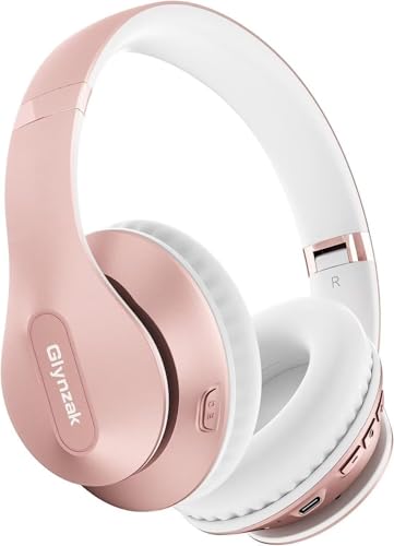 Wireless Bluetooth Headphones Over Ear V6.0 HiFi Stereo with Mic (Rose Gold)