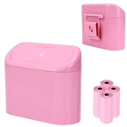 Mini Car Trash Can with Lid (Pink)