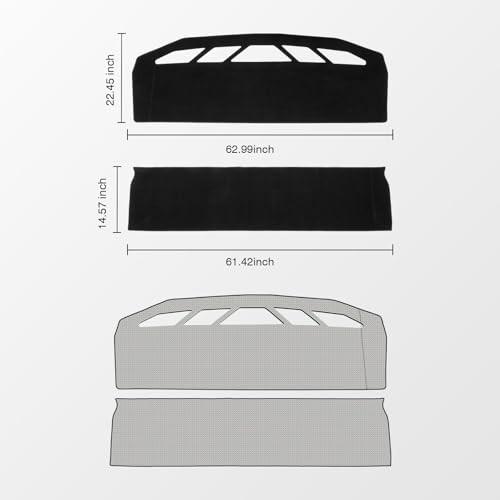 Black Dash Cover for Tesla Cybertruck 2024 2025 2026 Polyester Dashboard Cover Non (Cybertruck 24-26(Black))