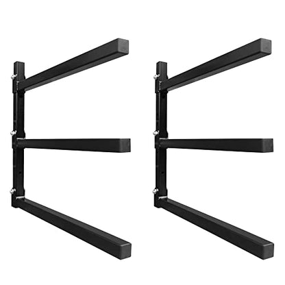3 Level Foldable Lumber Storage Rack Collapsible Wall Mount Metal (3-Level)