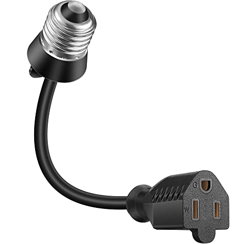 1 Pcs 3 Outlet Light Socket Adapter (Black)
