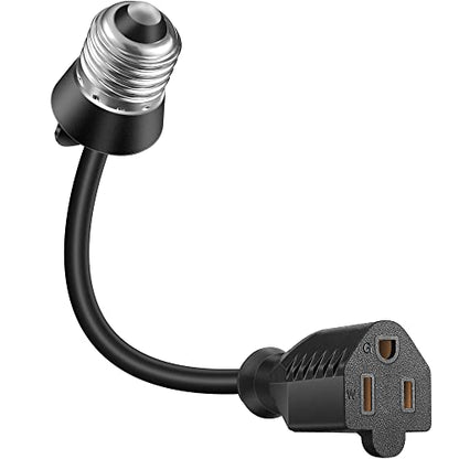 1 Pcs 3 Outlet Light Socket Adapter (Black)