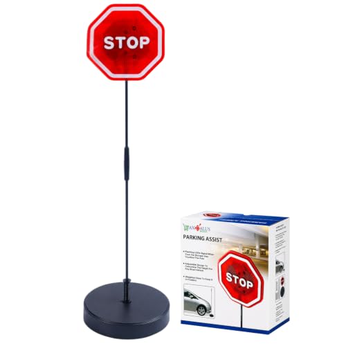 Flashing LED Stop Sign Garage Parking Assistant System (Black & Red - 1 Pack)