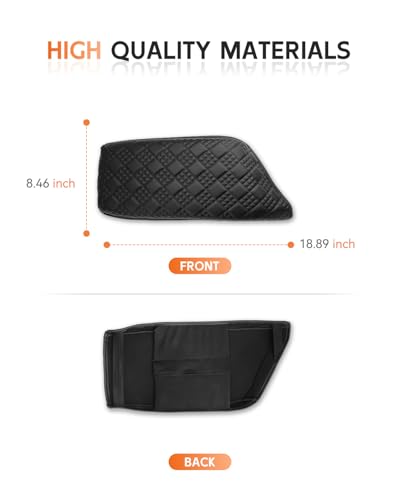 for 2024 2025 2026 Dodge Charger Daytona Center Console Cover Armrest Box Cover for Charger Daytona (Charger Daytona Thickened Black Leather Square)