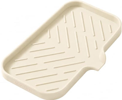 Silicone Soap Dish with Drain Spout (Tapioca / M(9.6"×5.3"))