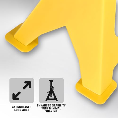 Jack Stands 6 Ton with Double Locking and Large Foot Base for Lifting SUVS (yellow / 6 ton double locking and upgraded base)