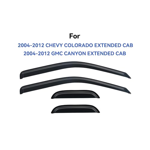 Window Visors Rain Guards for 2004 (2004-2012 Colorado/Canyon Extended Cab)