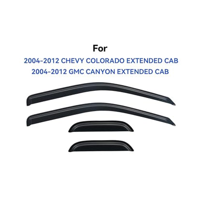 Window Visors Rain Guards for 2004 (2004-2012 Colorado/Canyon Extended Cab)