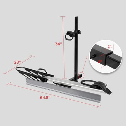 Young Hitch Mount Single Bike Rack with Ramp (100 lbs 1 E-Bike Rack with Ramp)