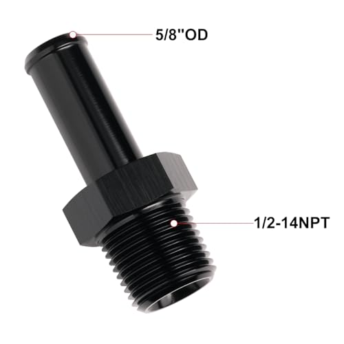 1 2 NPT Male to 5 (1/2 NPT to 5/8 Barb / Black - Straight)