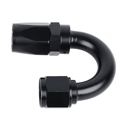 Swivel 6AN Fitting 180 Degree For CPE Braided Hose End Black 2Pcs (6AN 180° 2Pcs)
