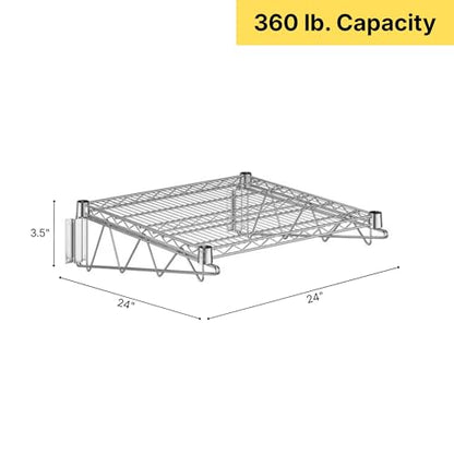24" x 24" Chrome Wire Wall Mount Shelf (Chrome / 24" x 24")