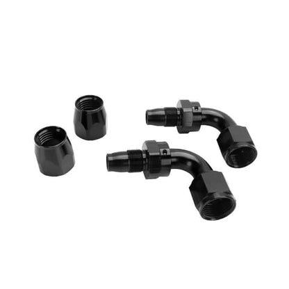 Swivel 12AN Fitting 90 Degree For CPE Braided Hose End Black 2Pcs (12AN 90° 2Pcs)