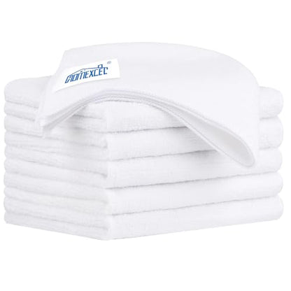 White Microfiber Cleaning Cloth 6 Pack 12.5 x 12.5 inch Microfiber Towels for Cars Ultra Absorbent Car Washing Cloth Lint Free Streak Free Cleaning Rags for Car Kitchen Window (White / 12.5 x 12.5 Inch)