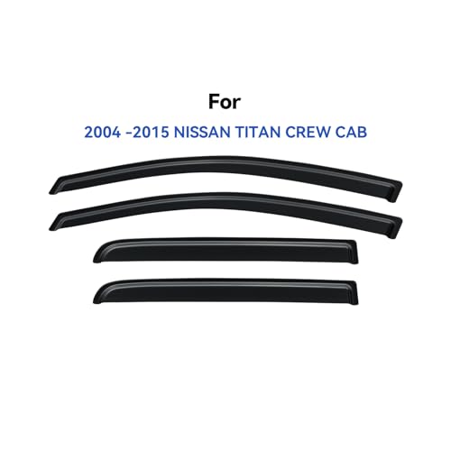 Window Visors Rain Guards for 2004 (2004-2015 Nissan Titan Crew Cab)