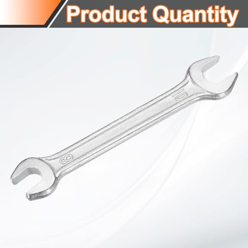 Double Open End Wrench 8mm x 10mm Metric 15 Degree Offset Angle Small Flat Head Wrench Galvanizing Open Ended Spanner for Automotive Repair Furniture Assembly (8mm x 10mm)
