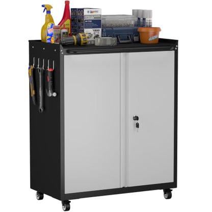 Garage Storage Cabinet with Wheels (Grey / 32"H)