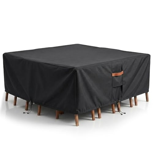 Outdoor Patio Furniture Cover Square (Square Cover-Black / 106 x 106 x 28 inches)