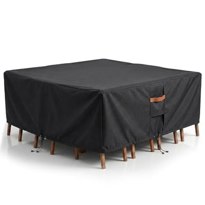 Outdoor Patio Furniture Cover Square (Square Cover-Black / 106 x 106 x 28 inches)