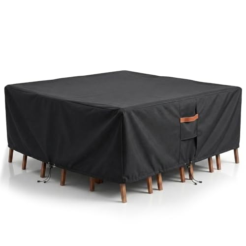 Outdoor Patio Furniture Cover Square (Square Cover-Black / 94 x 94 x 28 inches)