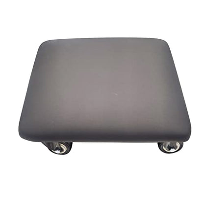 Roller Seat 360 Degree Rotating Low Stool with Wheel Chair PU Leather Universal Swivel Wheels Stool for Home Office Fitness and Garage (Square Black)